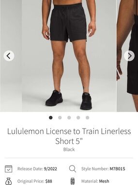 lululemon athletica License to Train Linerless Short 5" - BLUE size sma